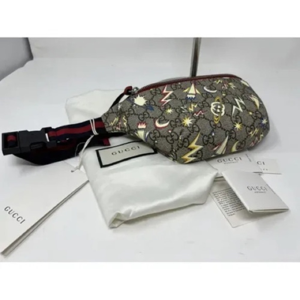 Gucci Gg Supreme Monogram Childrens Space Print Coated Canvas Shoulder Belt bag - Picture 5 of 8